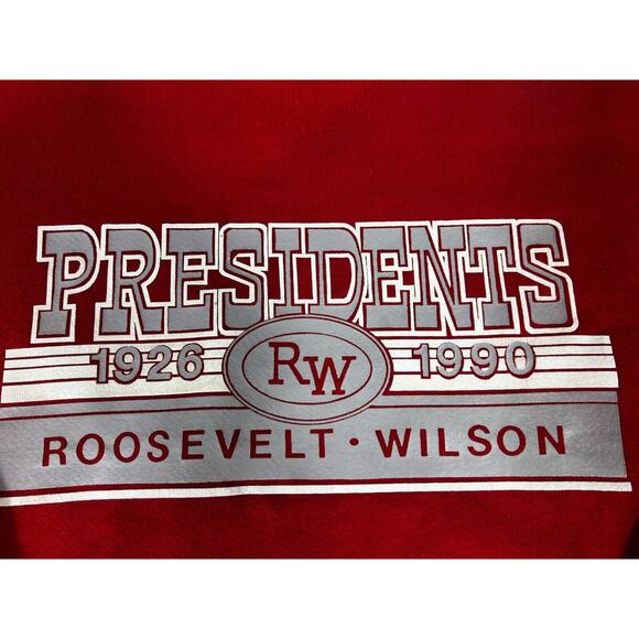 Vintage Roosevelt-Wilson Presidents Sweatshirt Red JERZEES Super Sweats USA Made - Picture 2 of 10